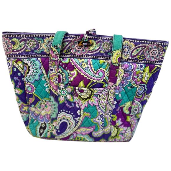 Vera Bradley Signature Laptop Tote Bag Multicolored Paisley Print - Picture 1 of 14